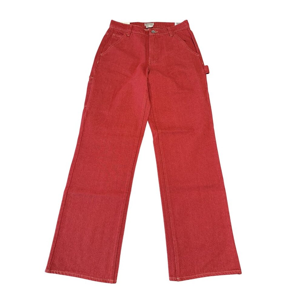 NWT Brixton Essex Mars Red Mid Rise Wide Leg Painter Pants Women's Size 24